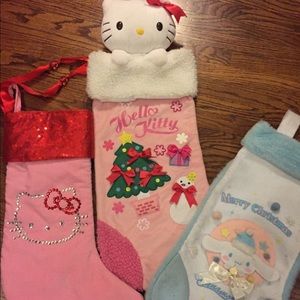 Handcrafted HelloKitty Huge plush stockings&sequin